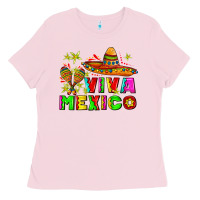 Bubblegum Pink viva mexico Ladies Tee - AdoDesignShop