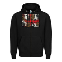 Black Christmas red plaid background Zipper Hoodie - BarkalooDesign