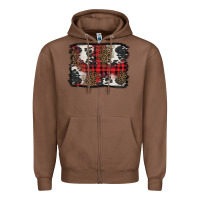 Chestnut Christmas red plaid background Zipper Hoodie - BarkalooDesign