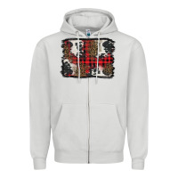 Dove Grey Christmas red plaid background Zipper Hoodie - BarkalooDesign