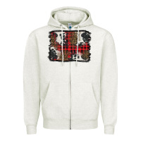 Oatmeal Heather Christmas red plaid background Zipper Hoodie - BarkalooDesign