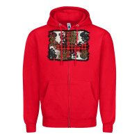 Red Christmas red plaid background Zipper Hoodie - BarkalooDesign