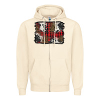 Sandshell Christmas red plaid background Zipper Hoodie - BarkalooDesign