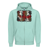 Seafoam Christmas red plaid background Zipper Hoodie - BarkalooDesign