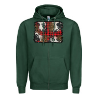 Sports Green Christmas red plaid background Zipper Hoodie - BarkalooDesign