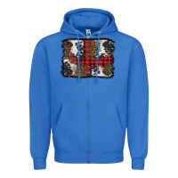 True Royal Christmas red plaid background Zipper Hoodie - BarkalooDesign