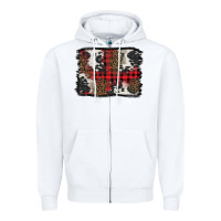 Christmas Red Plaid Background Zipper Hoodie | Teevron