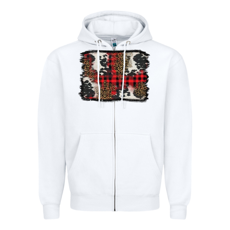 Christmas Red Plaid Background Zipper Hoodie by BarkalooDesign | Teevron