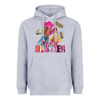Heather Grey lady hustler afro high heels Heavyweight Hoodie - NancyCooperArtShop