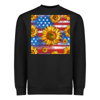 Black sunflowers american flag seamless pattern Heavyweight Sweatshirt - HRA Design Shop