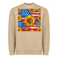 Mushroom sunflowers american flag seamless pattern Heavyweight Sweatshirt - HRA Design Shop
