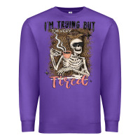 Purple im trying but tired Premium Sweatshirt - MaliasSmallBusiness