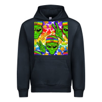 Navy Pride LGBTQ+ aliens and stars with rainbow Urban Hoodie - NancyCooperArtShop