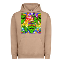 Pigment Burro Pride LGBTQ+ aliens and stars with rainbow Urban Hoodie - NancyCooperArtShop