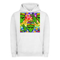 Pigment Lunar Rock Pride LGBTQ+ aliens and stars with rainbow Urban Hoodie - NancyCooperArtShop