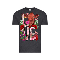 Vintage Black love cow valentine Vintage Tee - RacoonDesign