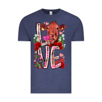 Vintage Denim love cow valentine Vintage Tee - RacoonDesign