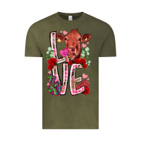 Vintage Olive love cow valentine Vintage Tee - RacoonDesign