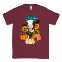 Burgundy Cow Fall Pumpkin Classic Tee - Artiststas