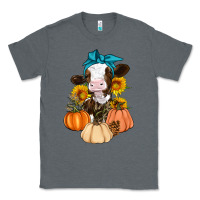 Charcoal Heather Cow Fall Pumpkin Classic Tee - Artiststas
