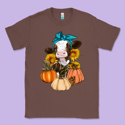 Cow Fall Pumpkin Classic Tee Designed By Artiststas