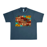 Midnight Navy aztec and leopard background Urban Heavy Tee - HRA Design Shop