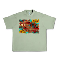 Oil Green aztec and leopard background Urban Heavy Tee - HRA Design Shop
