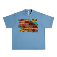 Pebble Blue aztec and leopard background Urban Heavy Tee - HRA Design Shop