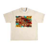 Sandshell aztec and leopard background Urban Heavy Tee - HRA Design Shop