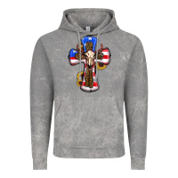 Cloud Rock american flag cross cow skull sunflowers Vintage Hoodie - RanaPortraitStore