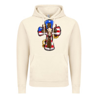 Vintage Artic american flag cross cow skull sunflowers Vintage Hoodie - RanaPortraitStore