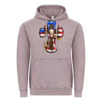 Vintage Zinc american flag cross cow skull sunflowers Vintage Hoodie - RanaPortraitStore