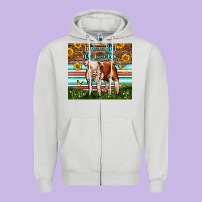 Just A Girl Who Loves Pig Zipper Hoodie Designed By Lillyallendesigns