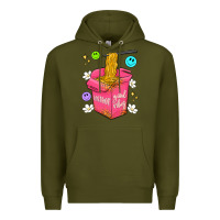 Army Green instant good vibes Premium Hoodie - Artiststas