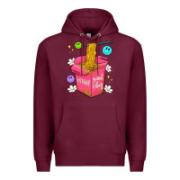 Burgundy instant good vibes Premium Hoodie - Artiststas