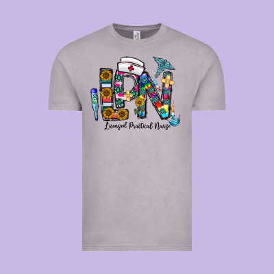 Lpn Licensed Practial Nurse Vintage Tee Designed By Cowhidedigitalart