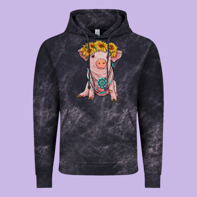 Sunflower Pig With Gemstone Vintage Hoodie Designed By Ranaportraitstore