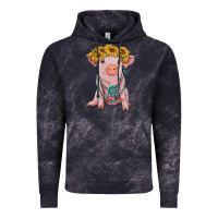 Cloud Black sunflower pig with gemstone Vintage Hoodie - RanaPortraitStore
