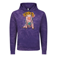 Cloud Purple sunflower pig with gemstone Vintage Hoodie - RanaPortraitStore