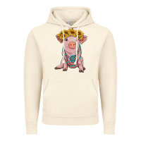 Vintage Artic sunflower pig with gemstone Vintage Hoodie - RanaPortraitStore