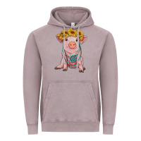 Vintage Zinc sunflower pig with gemstone Vintage Hoodie - RanaPortraitStore