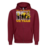 Burgundy 1st air cavalry vietnam veteran Zipper Hoodie - Jasminsmagicworld