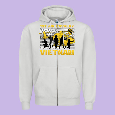 1st Air Cavalry Vietnam Veteran Zipper Hoodie Designed By Jasminsmagicworld