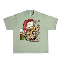 Oil Green festive af christmas skull Urban Heavy Tee - FaDigitalArtStudio