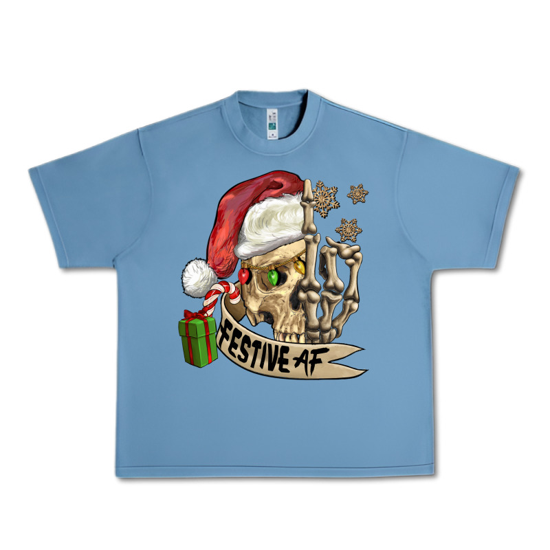 Festive Af Christmas Skull Urban Heavy Tee by FaDigitalArtStudio | Teevron