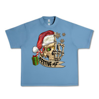 Pebble Blue festive af christmas skull Urban Heavy Tee - FaDigitalArtStudio