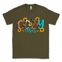 Army Green Cozy Vibes Fall Sunflowers Classic Tee - Artiststas