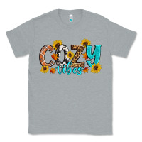 Heather Grey Cozy Vibes Fall Sunflowers Classic Tee - Artiststas