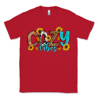 Red Cozy Vibes Fall Sunflowers Classic Tee - Artiststas