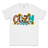 White Cozy Vibes Fall Sunflowers Classic Tee - Artiststas
